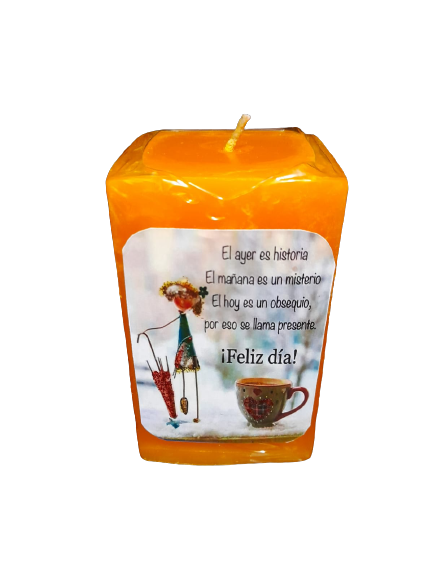 Vela cuadrada de 10cm (Cromoterapia)